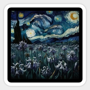 Enchanted Flower Garden Night: Agapanthus Starry Floral Sticker